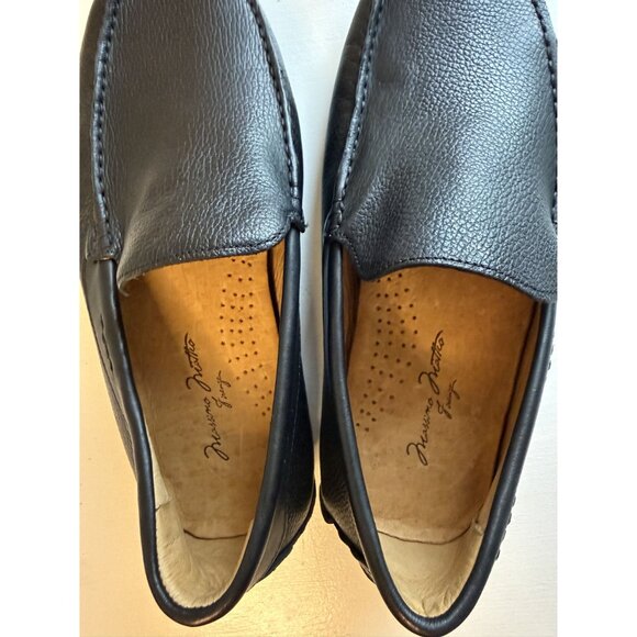 Massimo Matteo Venetian Driver Black Leather Loafers Size 7 Mens NEW [jb] - Picture 9 of 11